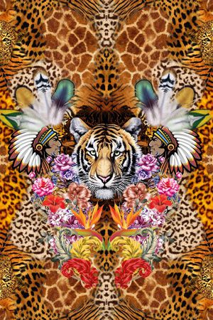 动物纹印花华亿平台图片