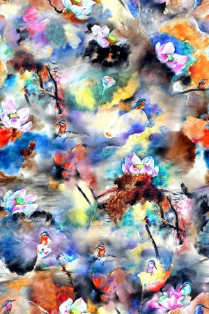 水彩印花华亿平台图片