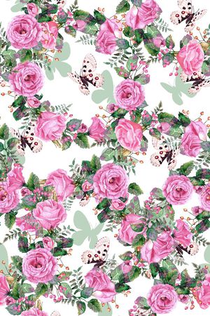 玫瑰花连衣裙印花华亿平台图片