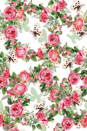 玫瑰花连衣裙印花华亿平台图片