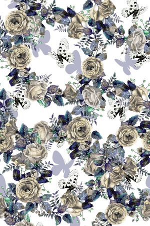 玫瑰花连衣裙印花华亿平台图片