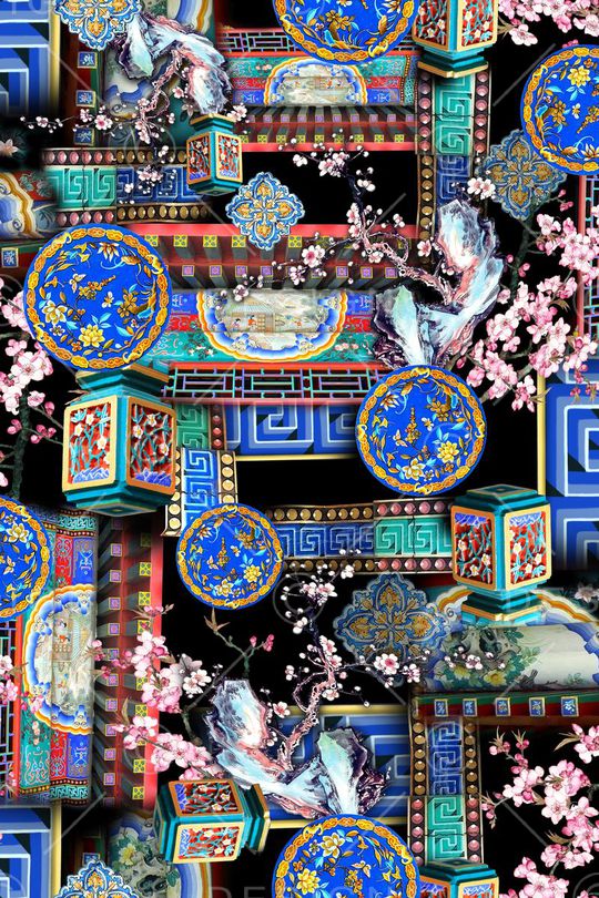 复古印花华亿平台图片