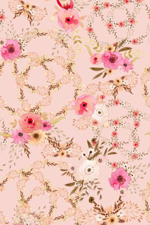 手绘花卉印花华亿平台图片