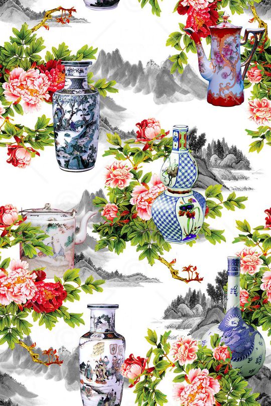 花卉印花华亿平台图片