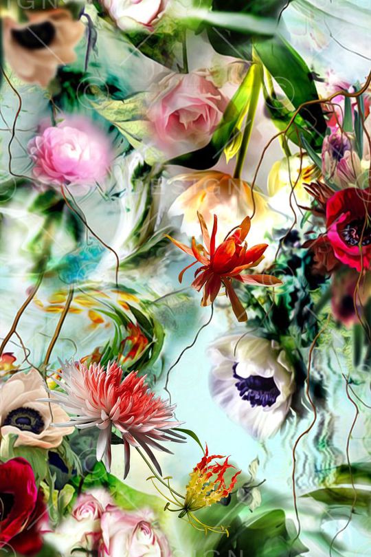 花卉印花华亿平台图片