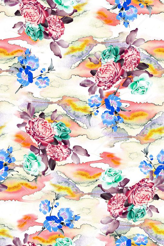 花卉印花华亿平台图片