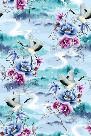 花卉印花华亿平台图片