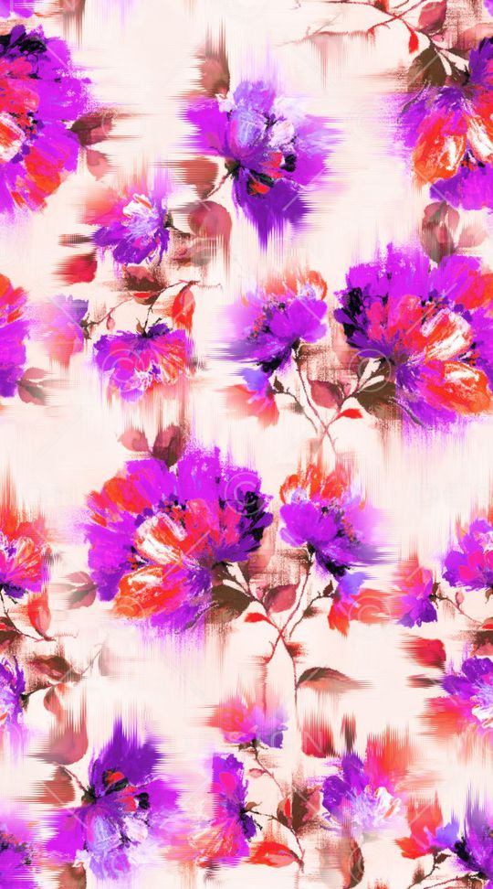 水彩花卉印花华亿平台图片