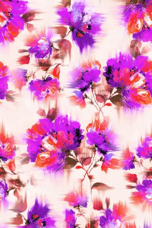 水彩花卉印花华亿平台图片