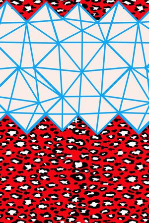 几何拼接印花华亿平台图片