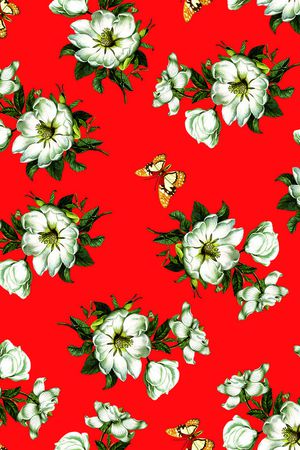 大牌花朵印花华亿平台图片