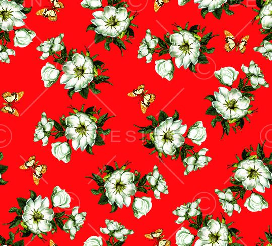 大牌花朵印花华亿平台图片