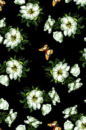 大牌花朵印花华亿平台图片