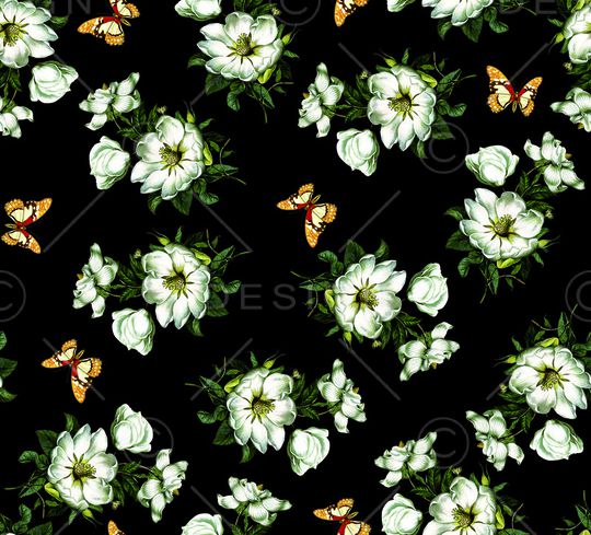 大牌花朵印花华亿平台图片