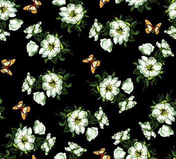 583476-时尚怀旧手绘花朵