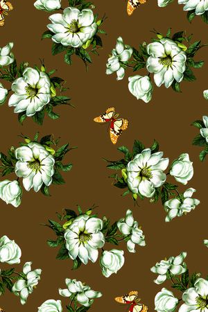 大牌花朵印花华亿平台图片