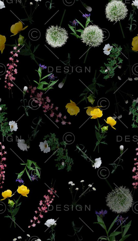 浪漫花卉印花华亿平台图片