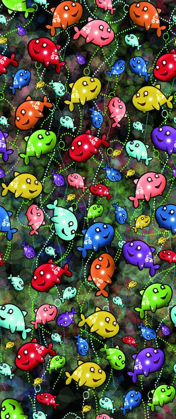 583627-可爱卡通缤纷小鱼