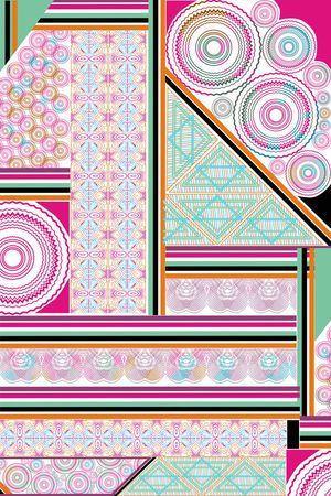 几何拼接印花华亿平台图片