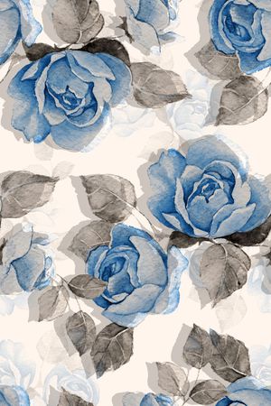 水彩画印花华亿平台图片