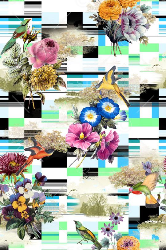 花卉印花华亿平台图片