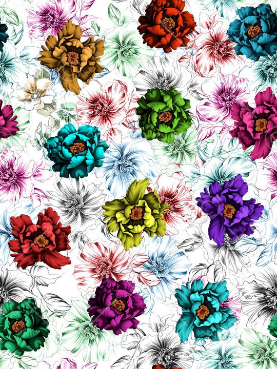 花卉印花华亿平台图片