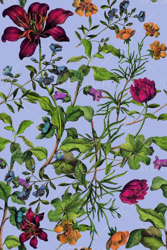 流行时尚  手绘花卉 花草叶 枝干 服装 女装 小西装 箱包 床品 窗帘印花华亿平台图片