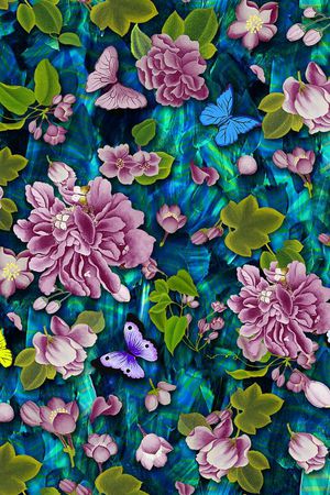 花卉印花华亿平台图片