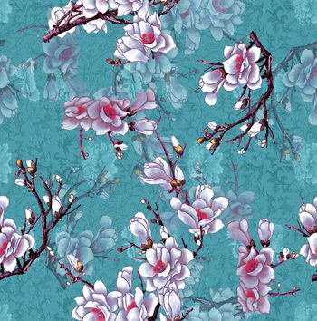 584393-浪漫花卉-工笔玉兰