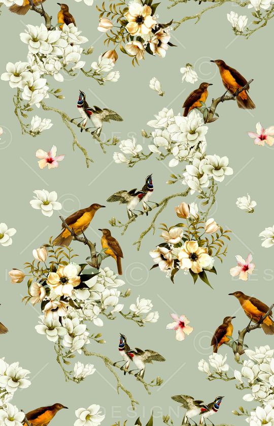 工笔画印花华亿平台图片