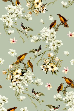 工笔画印花华亿平台图片