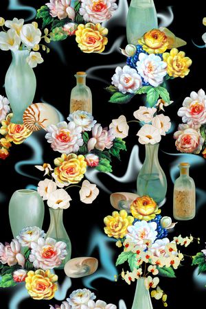 花卉印花华亿平台图片