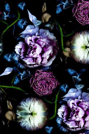 水彩花印花华亿平台图片