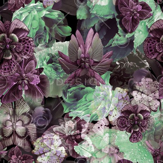 大花卉印花华亿平台图片