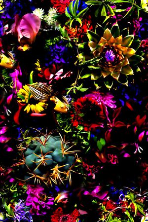 水彩花印花华亿平台图片