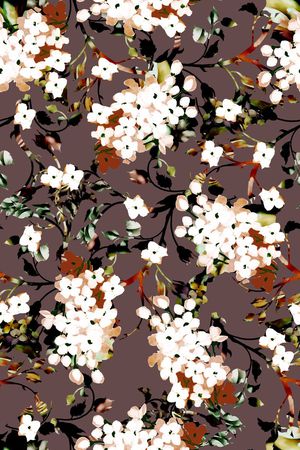 手绘花朵印花华亿平台图片