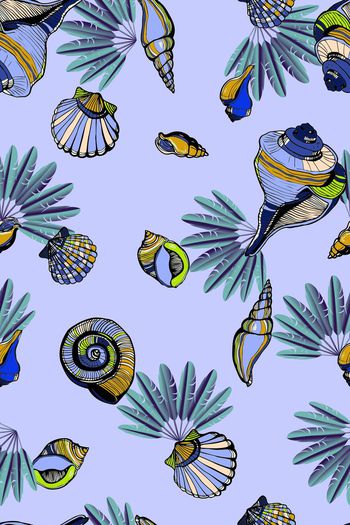 584664-夏日海螺贝壳趣味热带