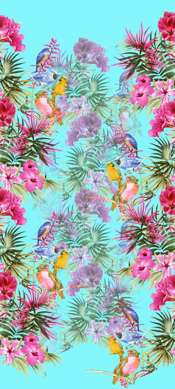 584749-花鸟 热带植物 条纹