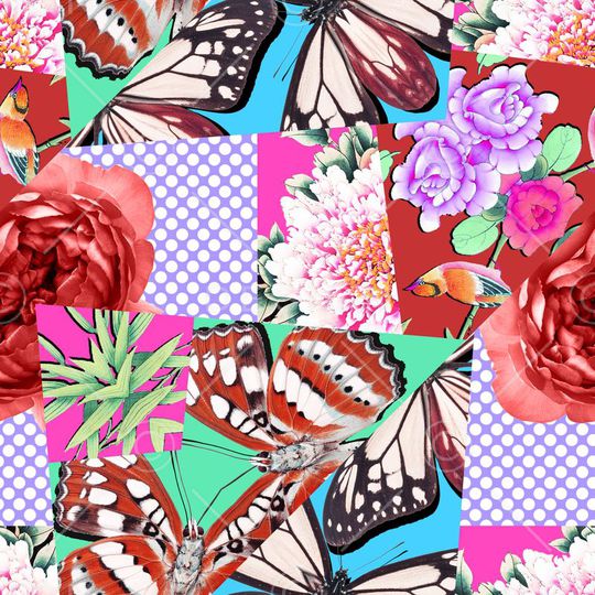 花卉、几何、中国风拼接印花华亿平台图片