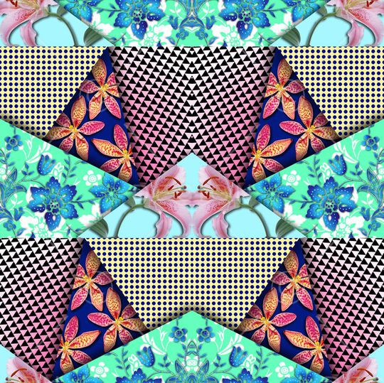 几何、花卉、三角形印花华亿平台图片