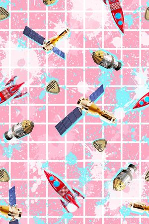 格纹、喷溅、飞船印花华亿平台图片