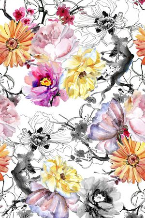 花卉印花华亿平台图片