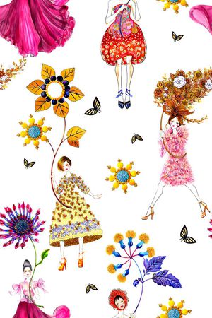 抽象几何清爽梦幻艺术平底立体手绘满版最新高清数码蕾丝民族中国风绣花珠宝肌理时尚潮

流大牌复古欧美风时尚潮流印花华亿平台图片