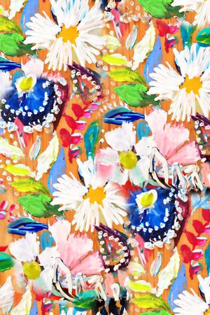 抽象几何清爽梦幻艺术平底立体手绘满版最新高清数码蕾丝民族中国风绣花珠宝肌理时尚潮

流大牌复古欧美风抽象印花华亿平台图片