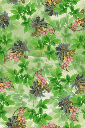 584921-绿叶花卉组合