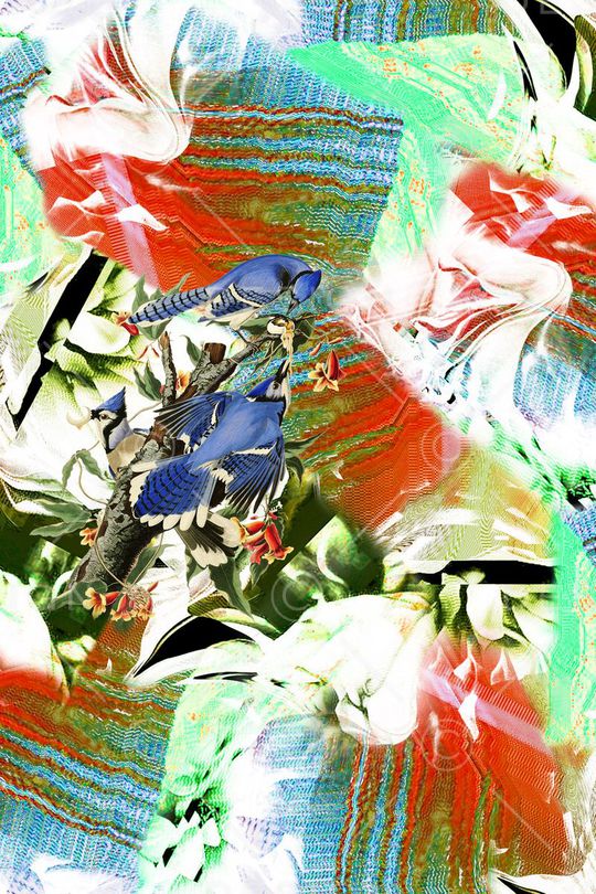 抽象图案印花华亿平台图片