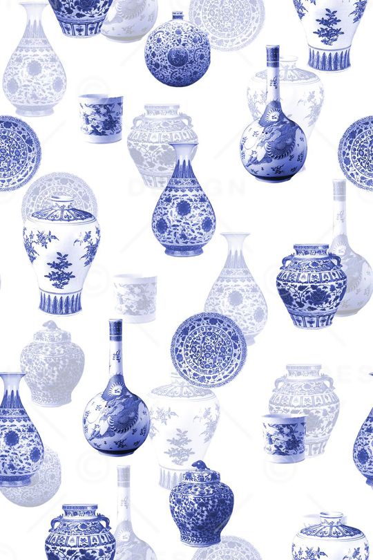 青花瓷印花华亿平台图片