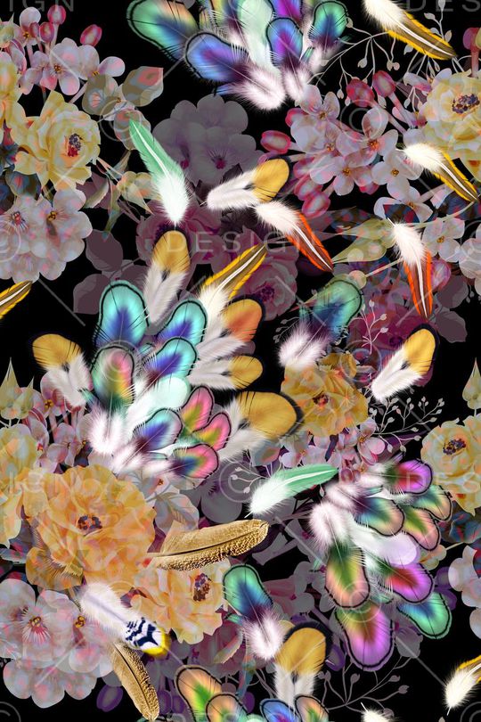 羽毛印花华亿平台图片