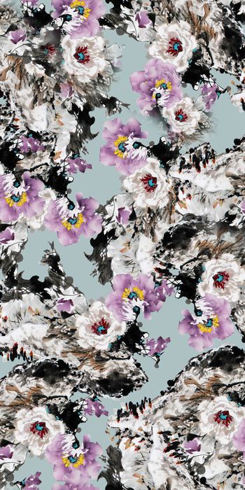 水墨印花华亿平台图片