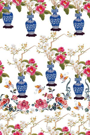 蝴蝶印花华亿平台图片